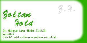 zoltan hold business card