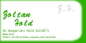 zoltan hold business card